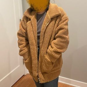 Oversized teddy jacket